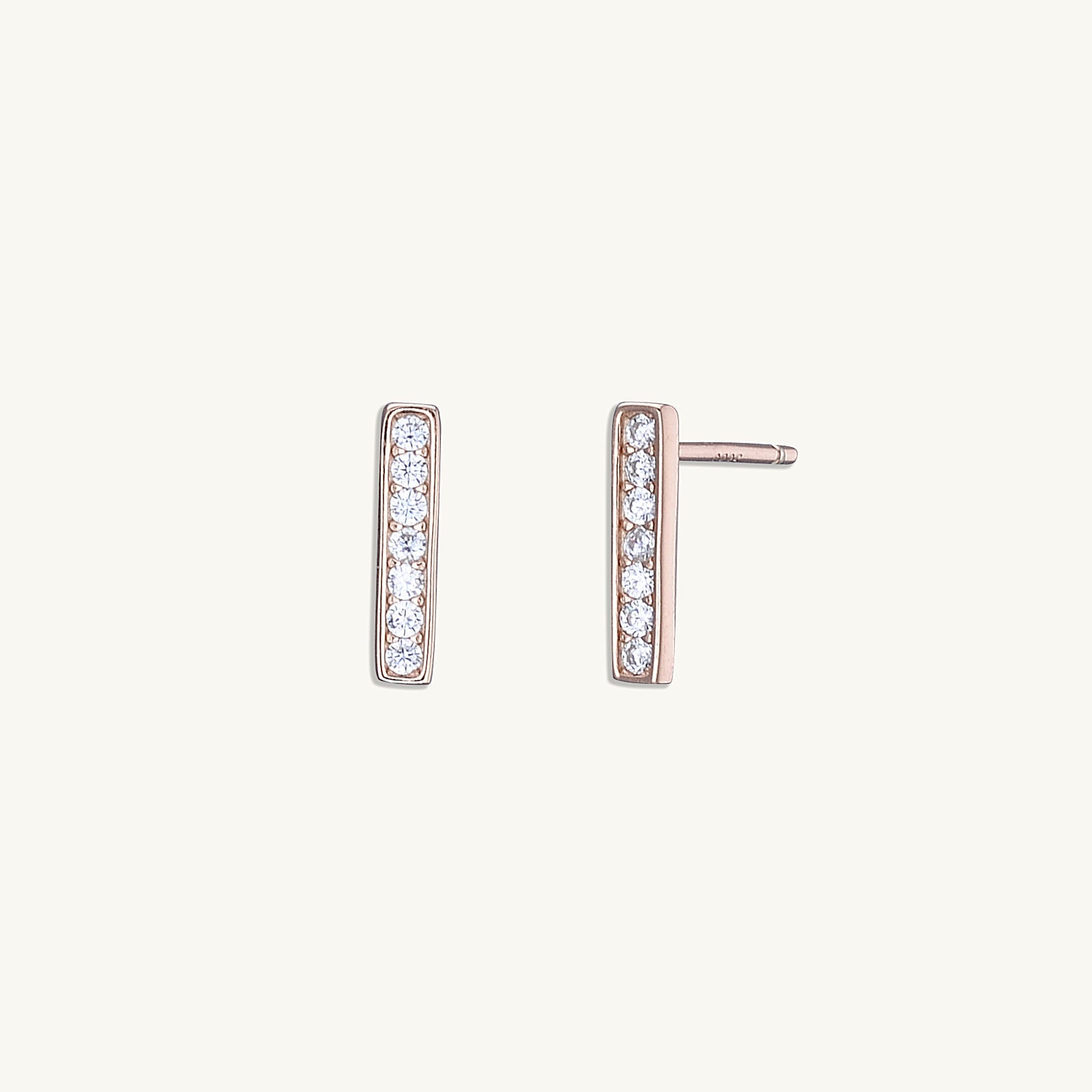 Bar Zirconia Stud Earrings - Camile & Stone