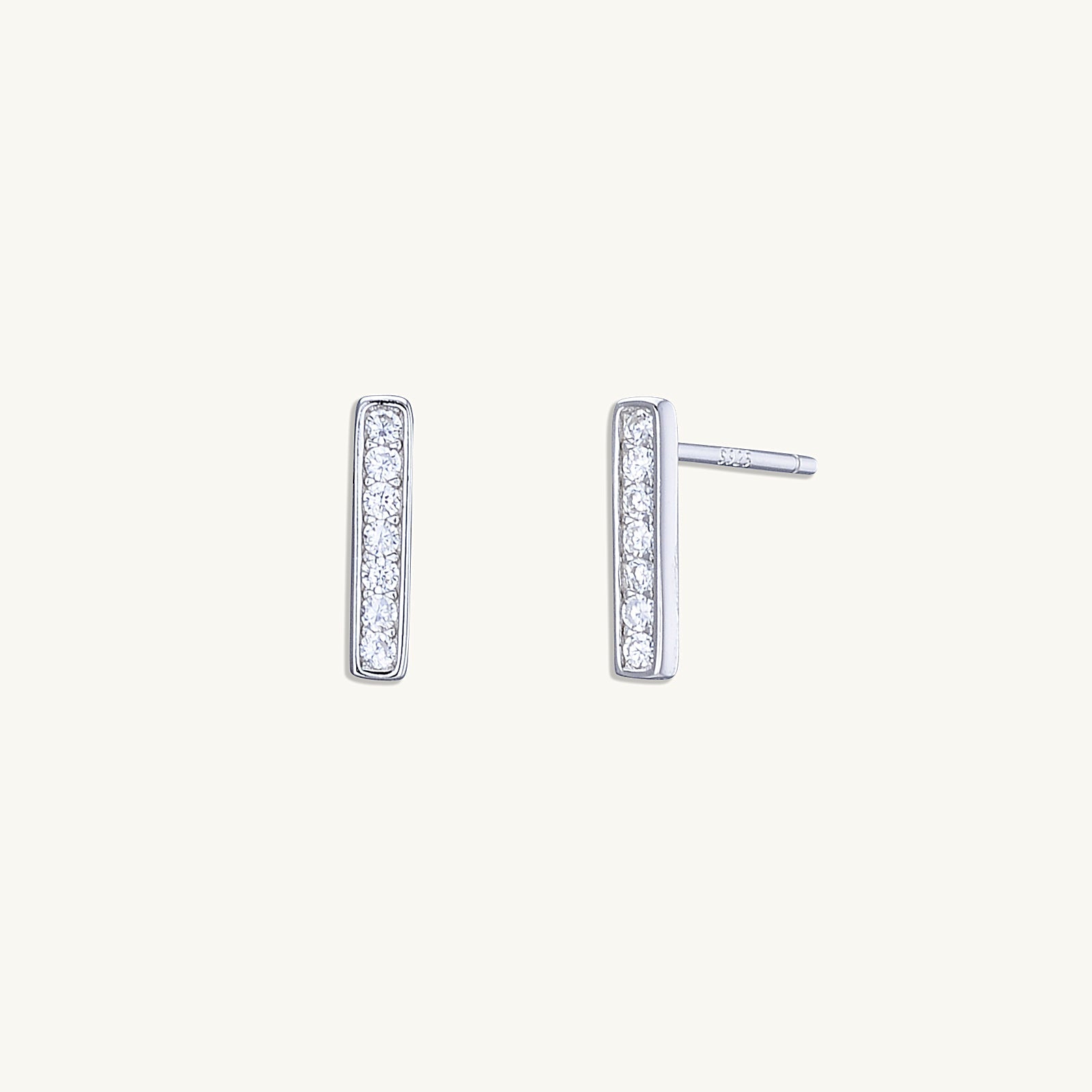 Bar Zirconia Stud Earrings - Camile & Stone