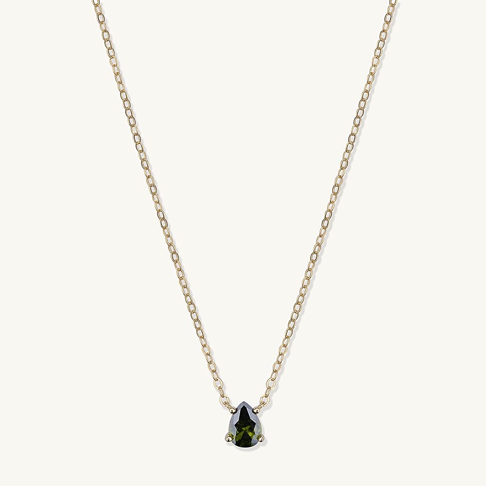 Birthstone Pear Shaped Necklace August - Camile & Stone