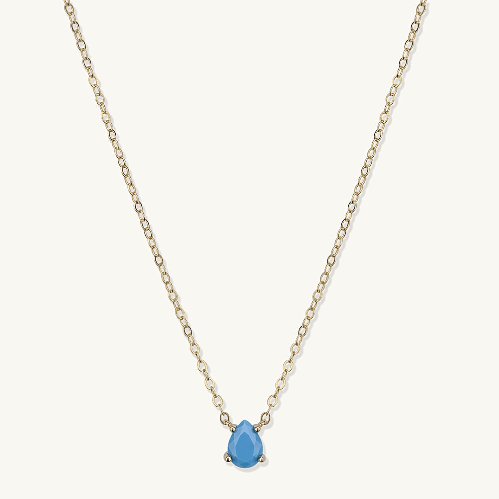 Birthstone Pear Shaped Necklace December - Camile & Stone