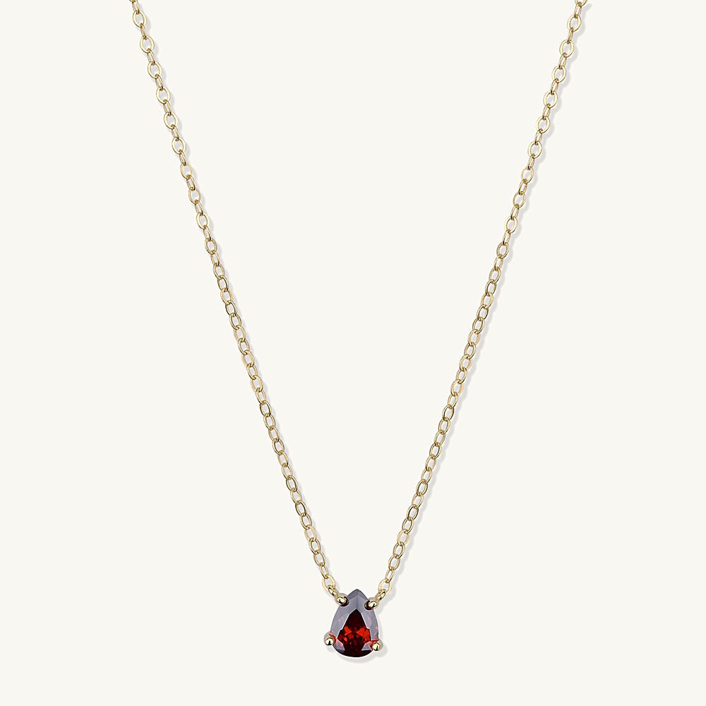 Birthstone Pear Shaped Necklace January - Camile & Stone