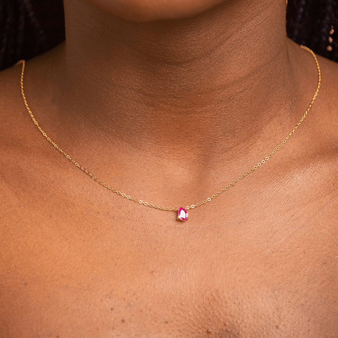 Birthstone Pear Shaped Necklace July - Camile & Stone