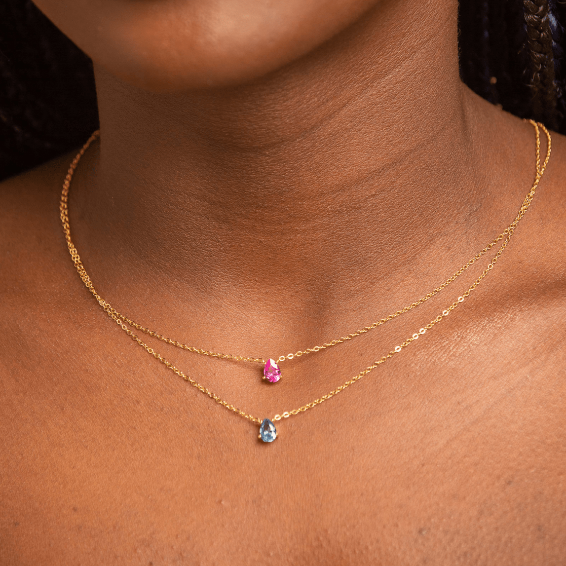 Birthstone Pear Shaped Necklace July - Camile & Stone