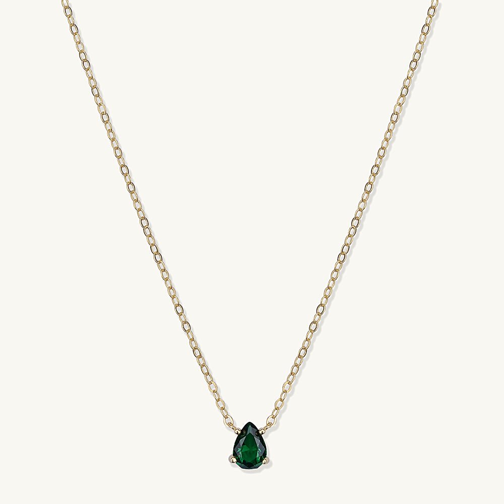 Birthstone Pear Shaped Necklace May - Camile & Stone