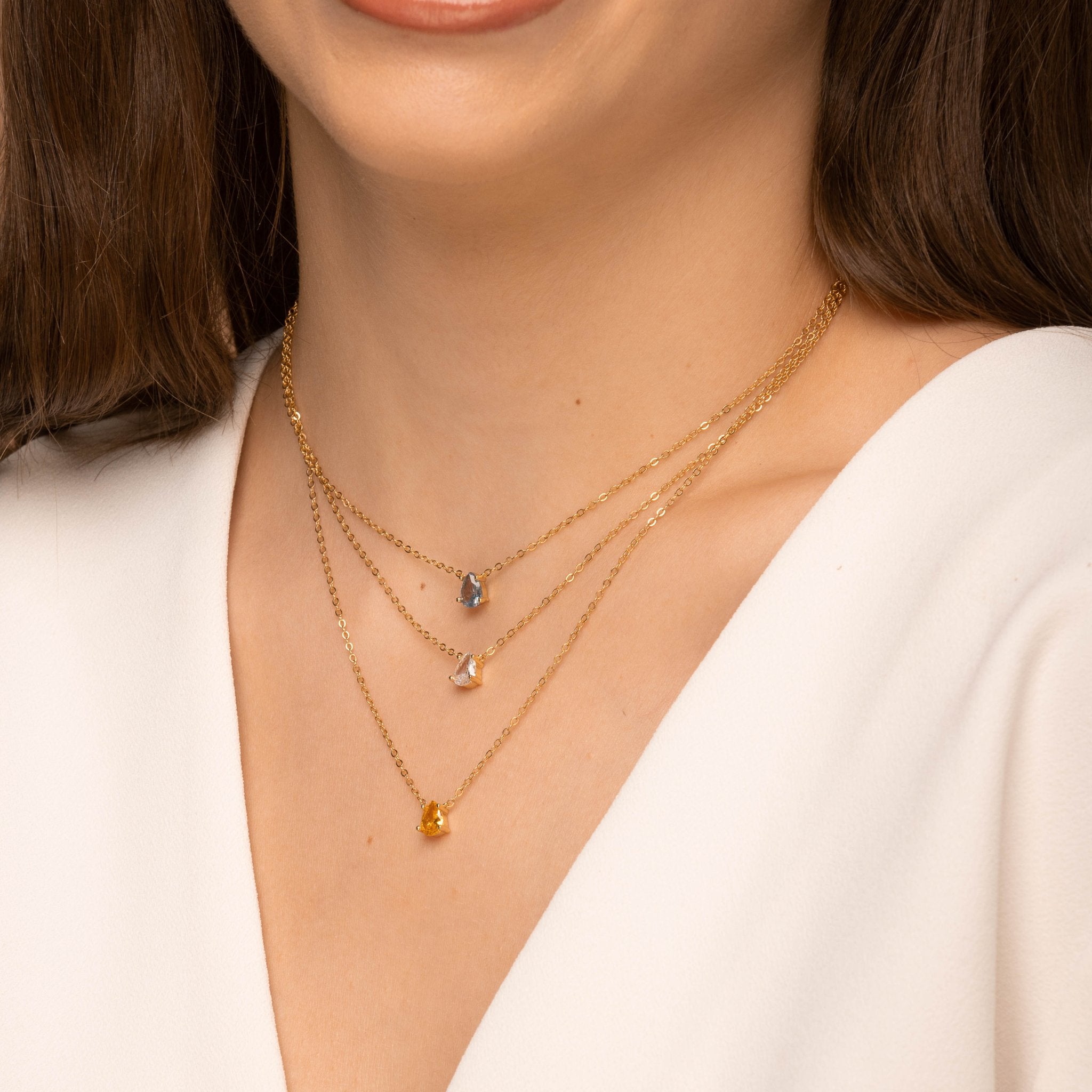 Birthstone Pear Shaped Necklace November - Camile & Stone