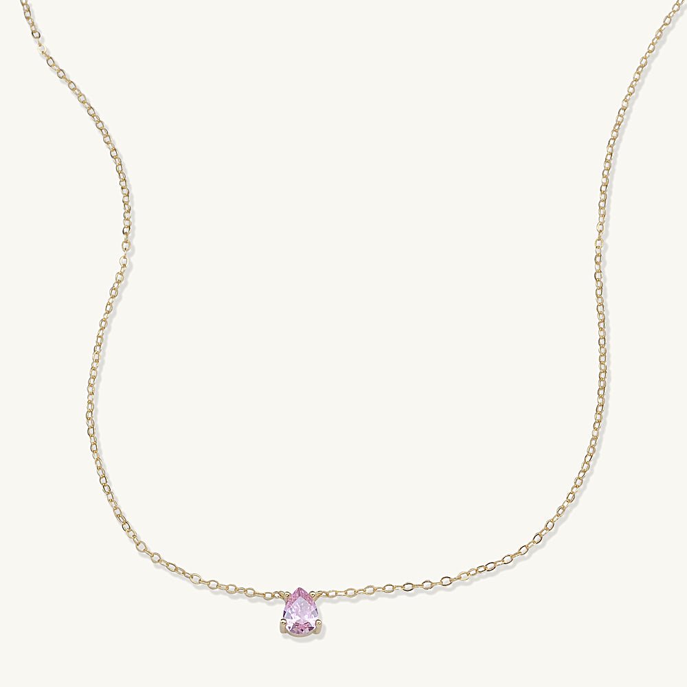 Birthstone Pear Shaped Necklace October - Camile & Stone
