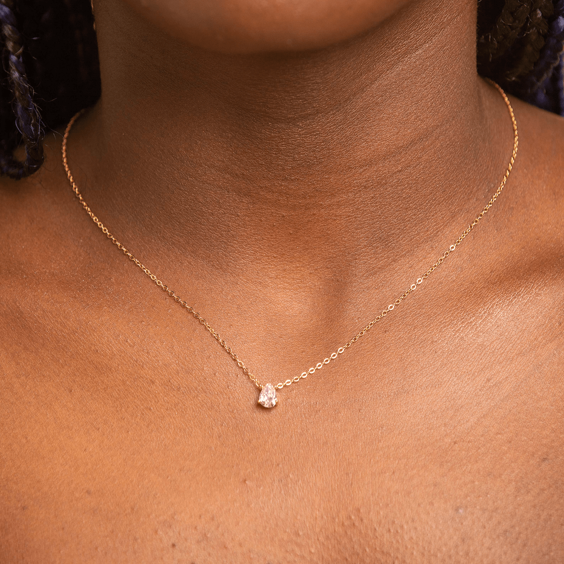 Birthstone Pear Shaped Necklace October - Camile & Stone
