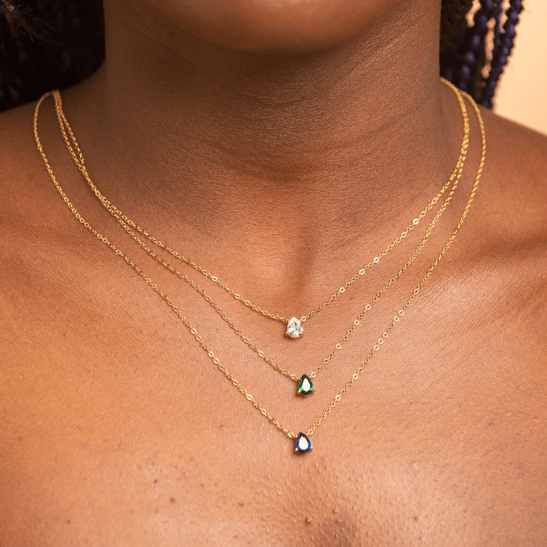 Birthstone Pear Shaped Necklace September - Camile & Stone