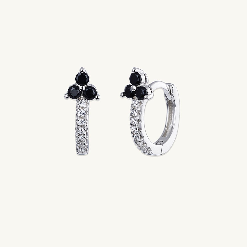 Black Lotus Sapphire Hoop Earrings - Camile & Stone