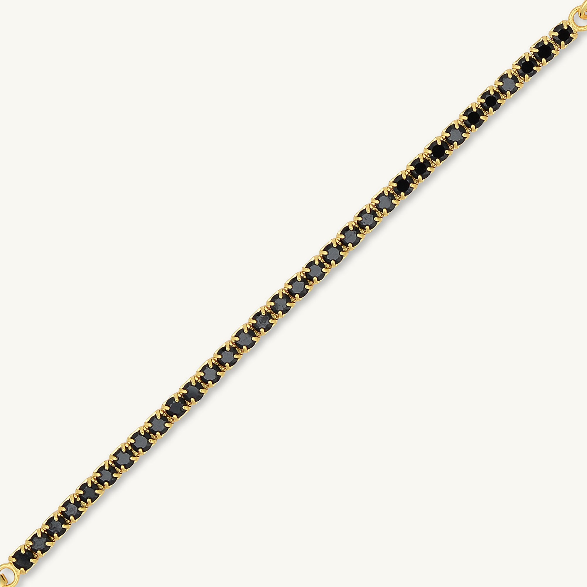 Black Tennis Link Chain Bracelet - Camile & Stone