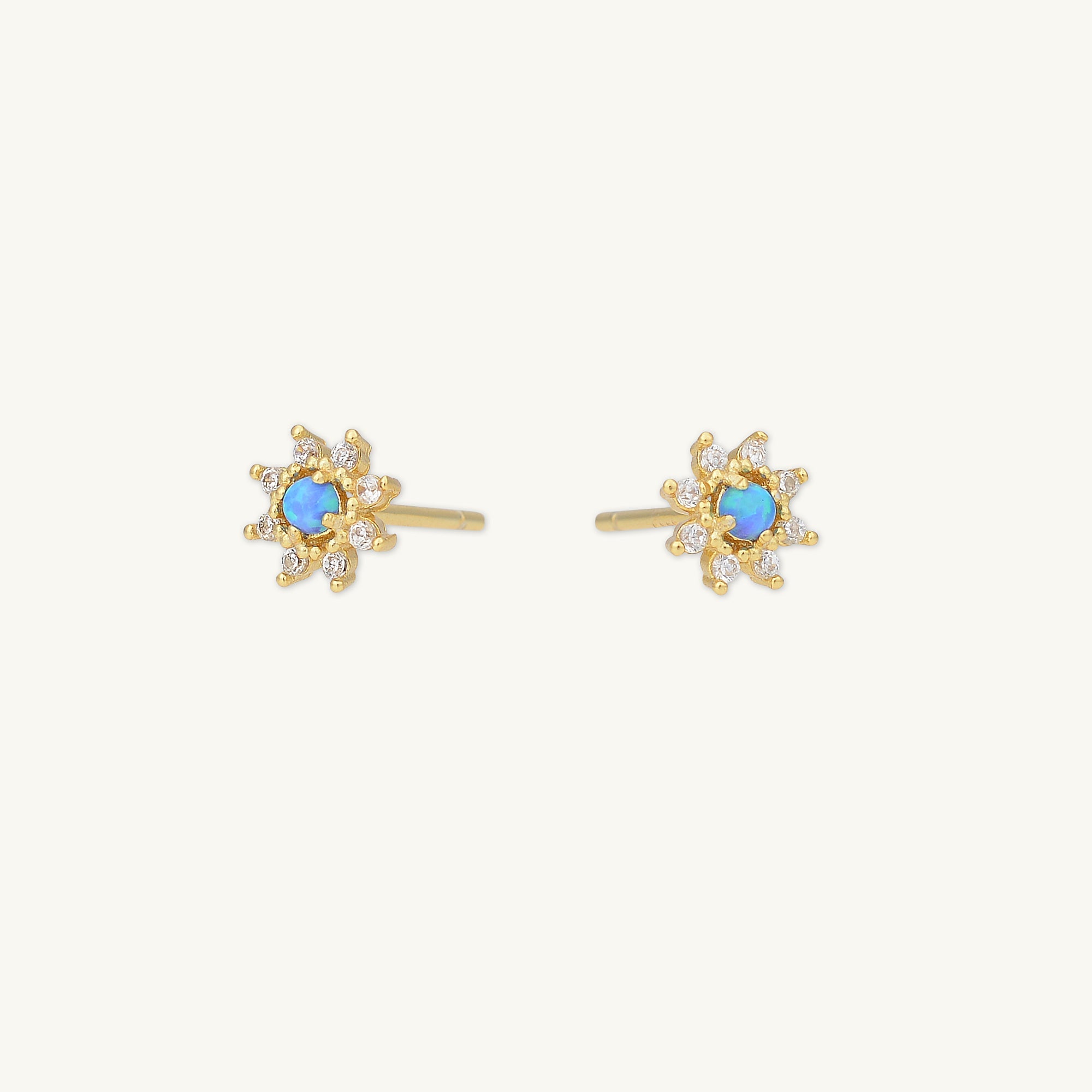 Blue Opal Starburst Sapphire Earrings - Camile & Stone