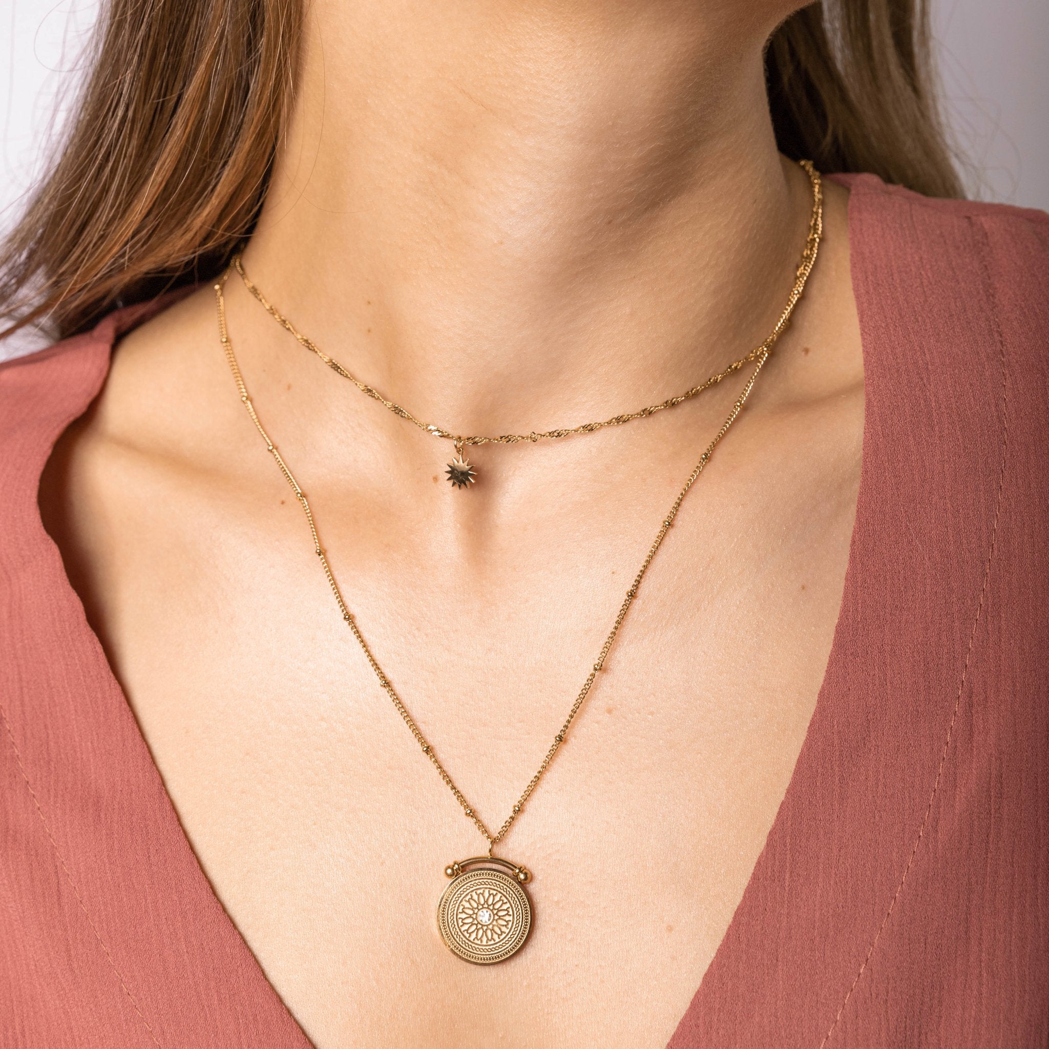 Boho Disk Layering Necklace - Camile & Stone