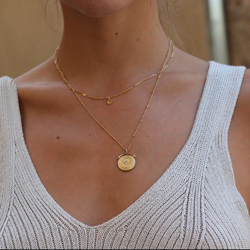 Boho Disk Layering Necklace - Camile & Stone