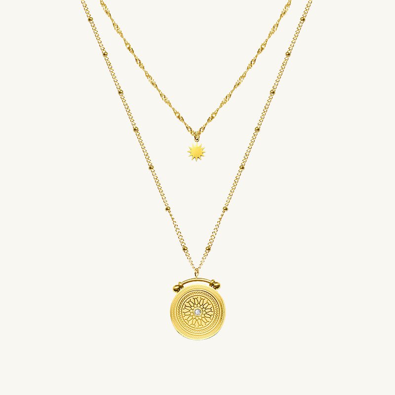 Boho Disk Layering Necklace - Camile & Stone
