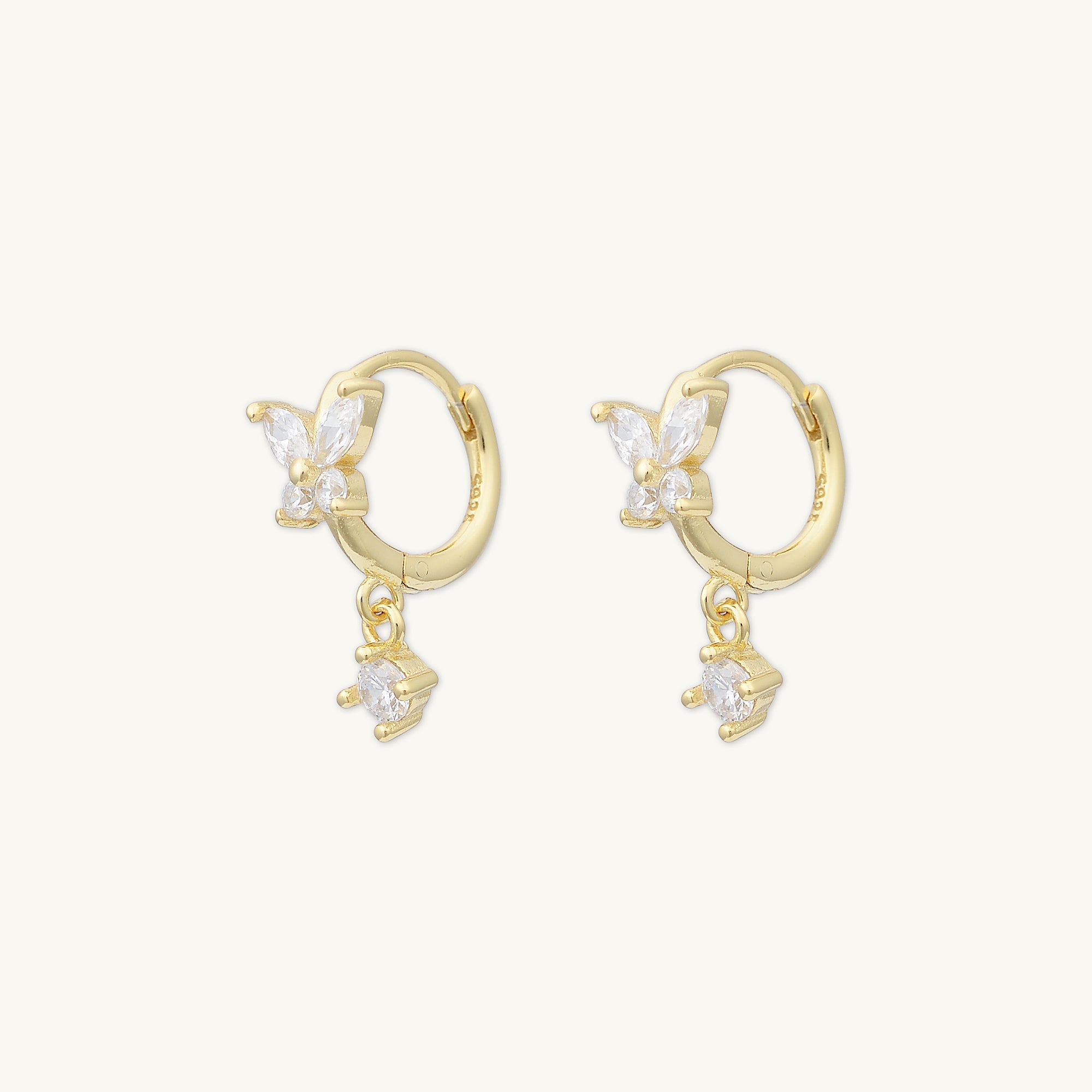 Butterfly Sapphire Drop Huggie Earrings - Camile & Stone