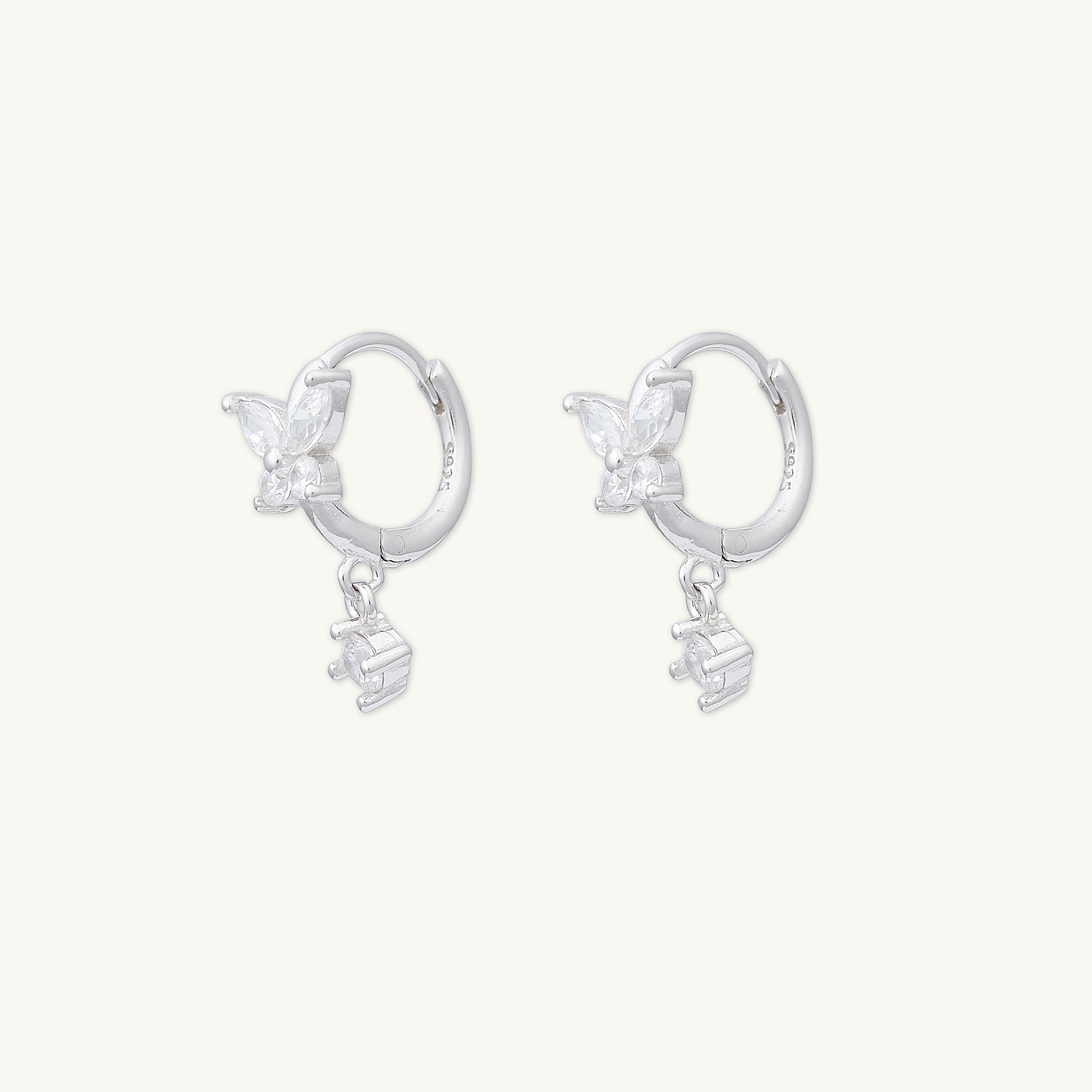 Butterfly Sapphire Drop Huggie Earrings - Camile & Stone