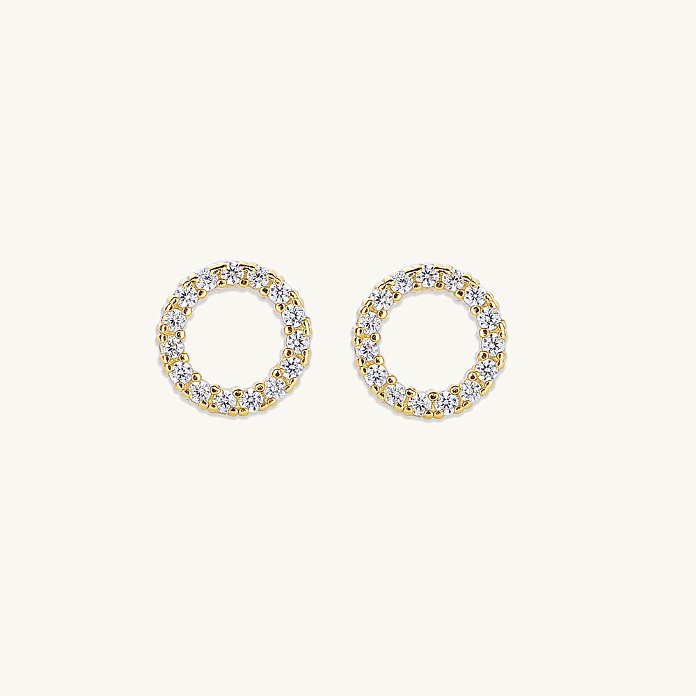 Circle Sapphire Stud Earrings - Camile & Stone