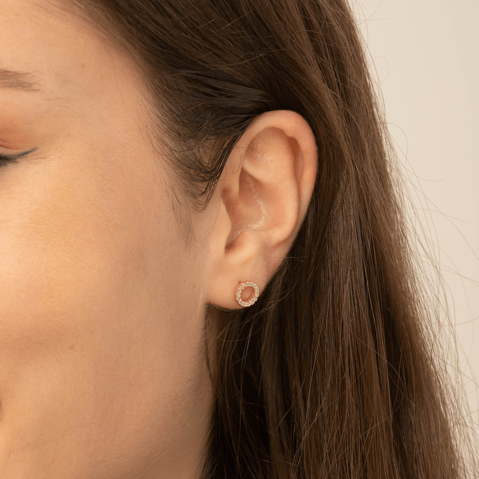 Circle Sapphire Stud Earrings - Camile & Stone