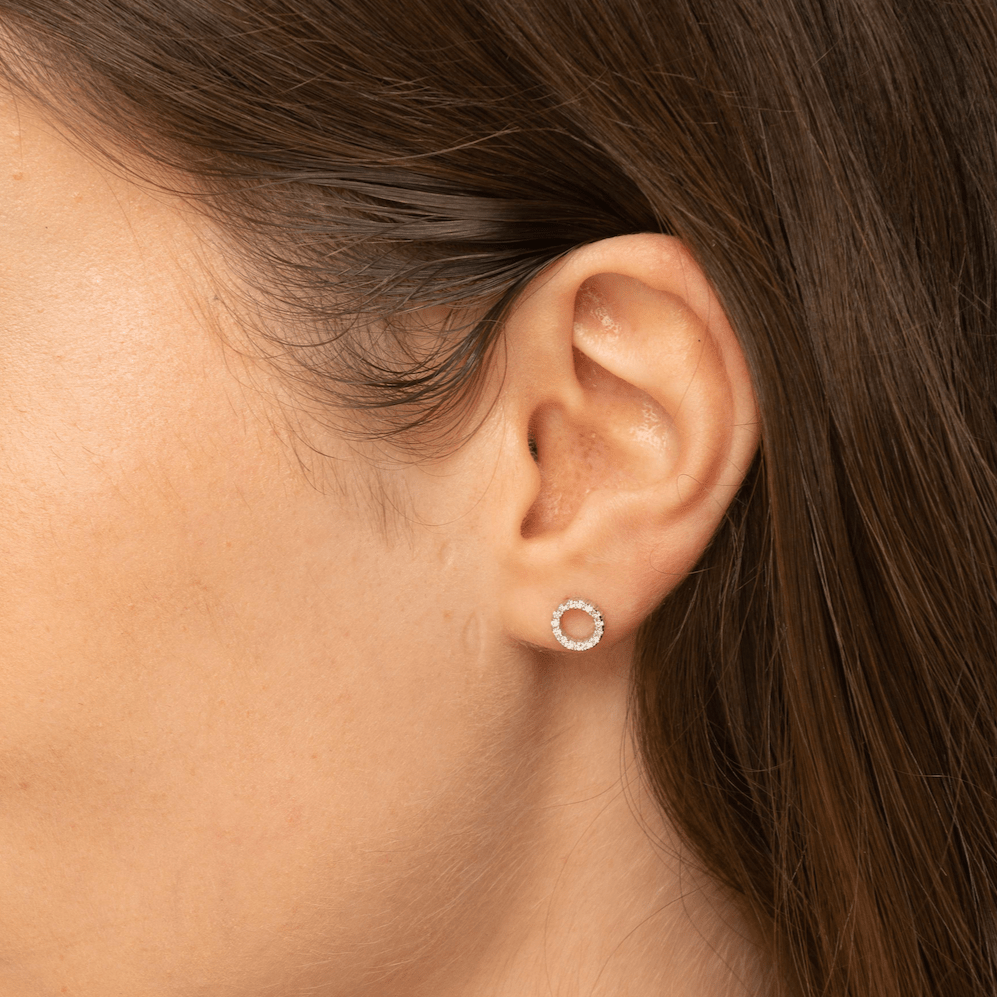 Circle Sapphire Stud Earrings - Camile & Stone