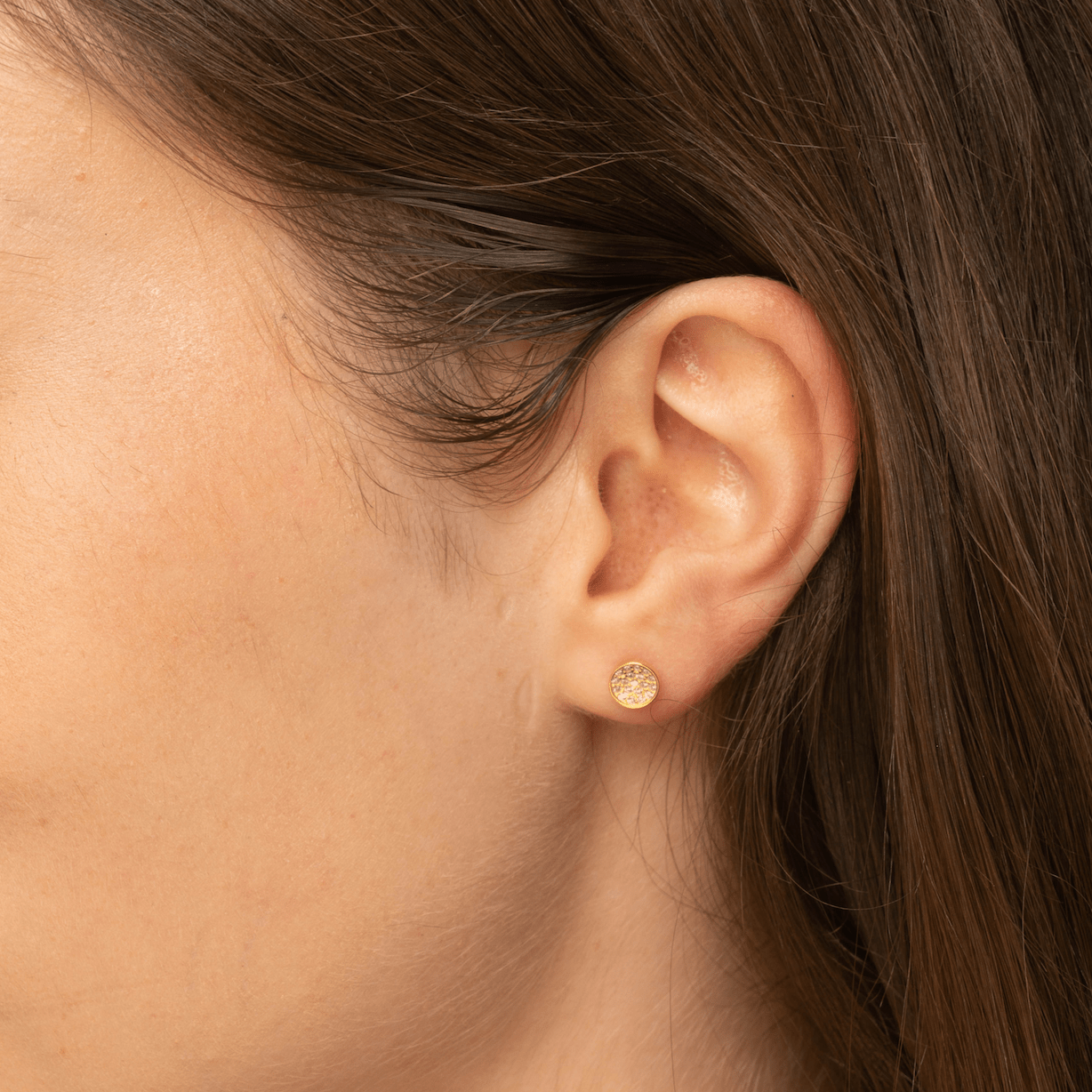 Circle Sapphire Studs - Camile & Stone