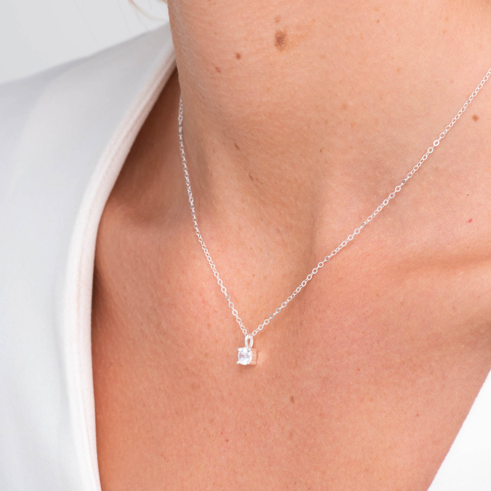 Classic Birthstone Necklace April - Camile & Stone