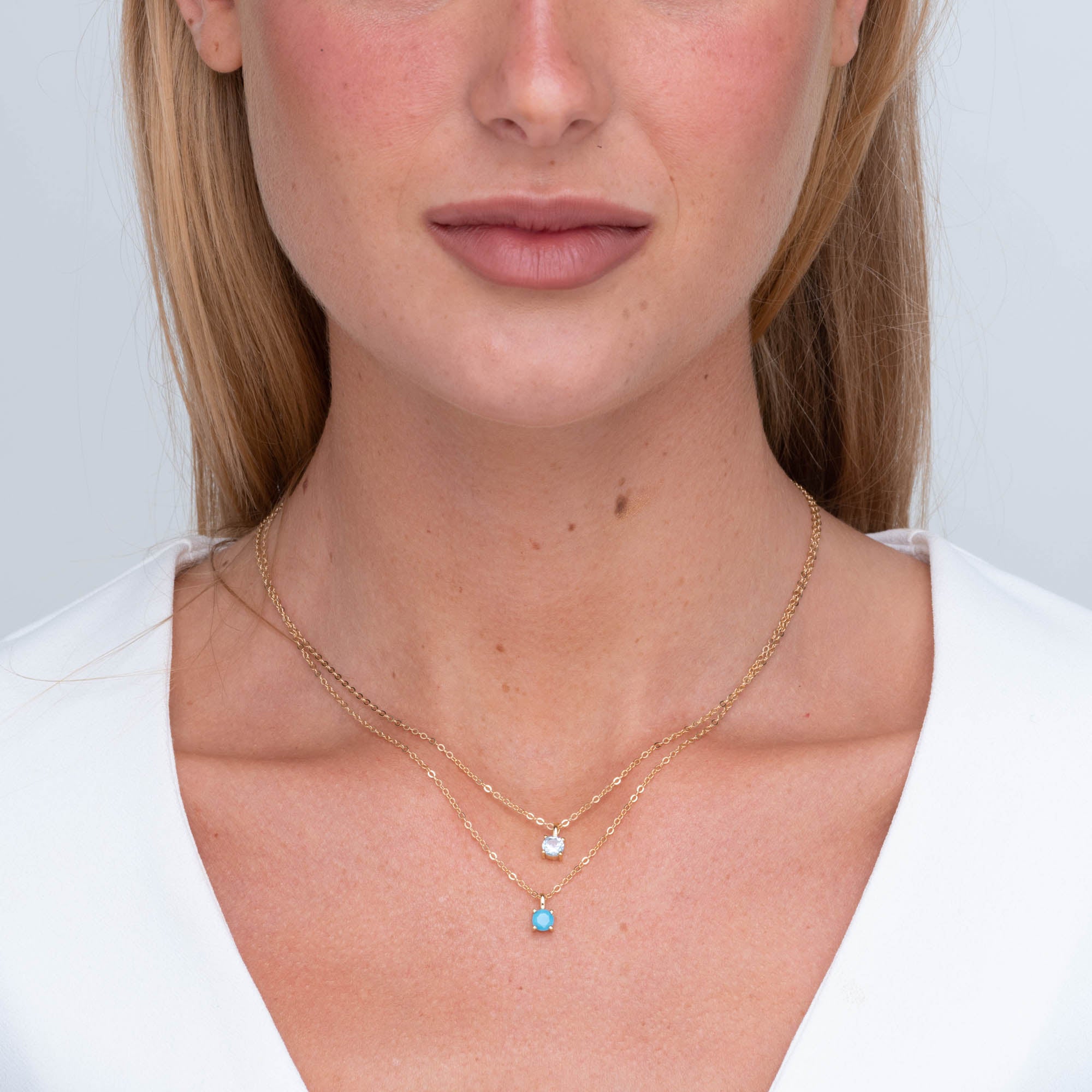 Classic Birthstone Necklace March - Camile & Stone