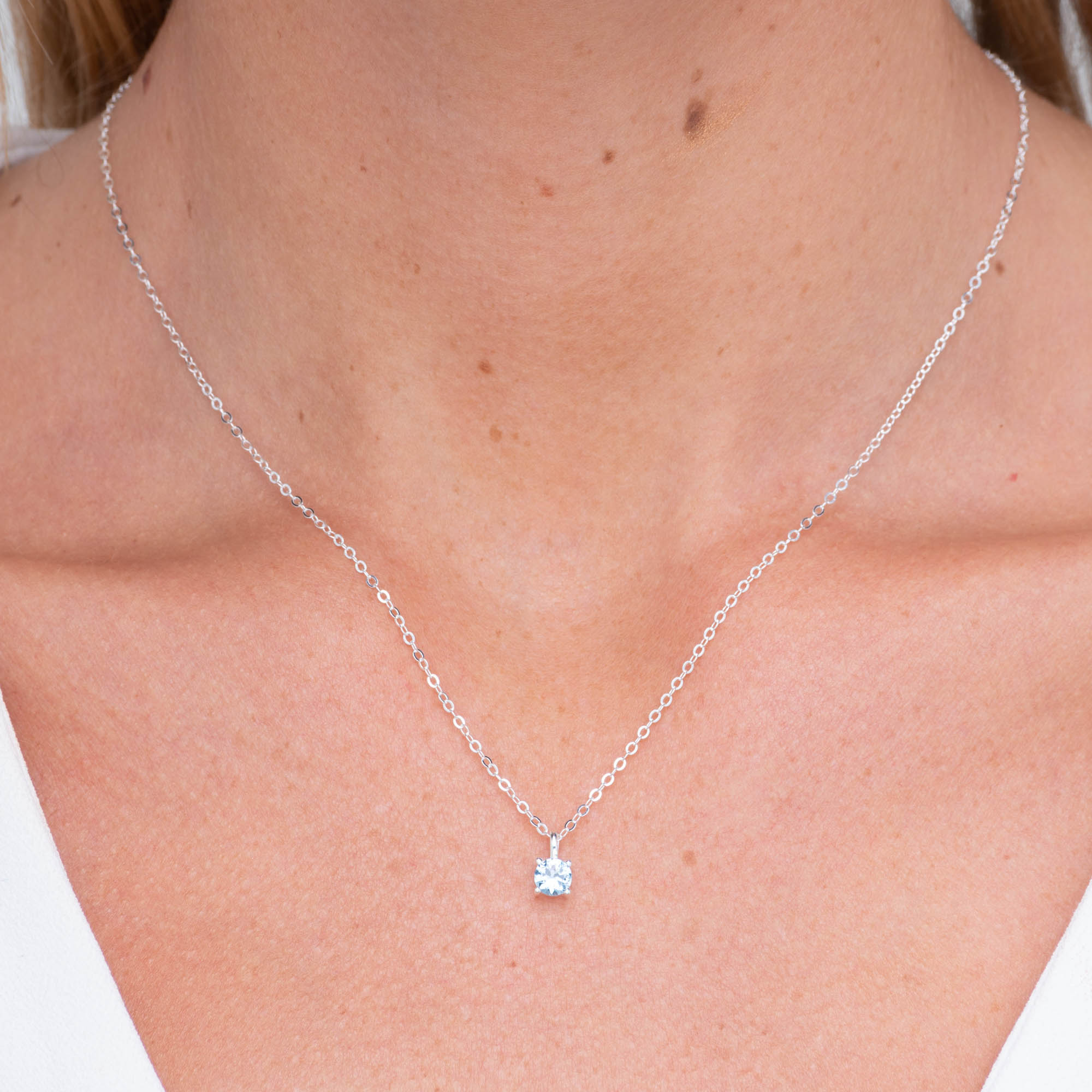Classic Birthstone Necklace March - Camile & Stone