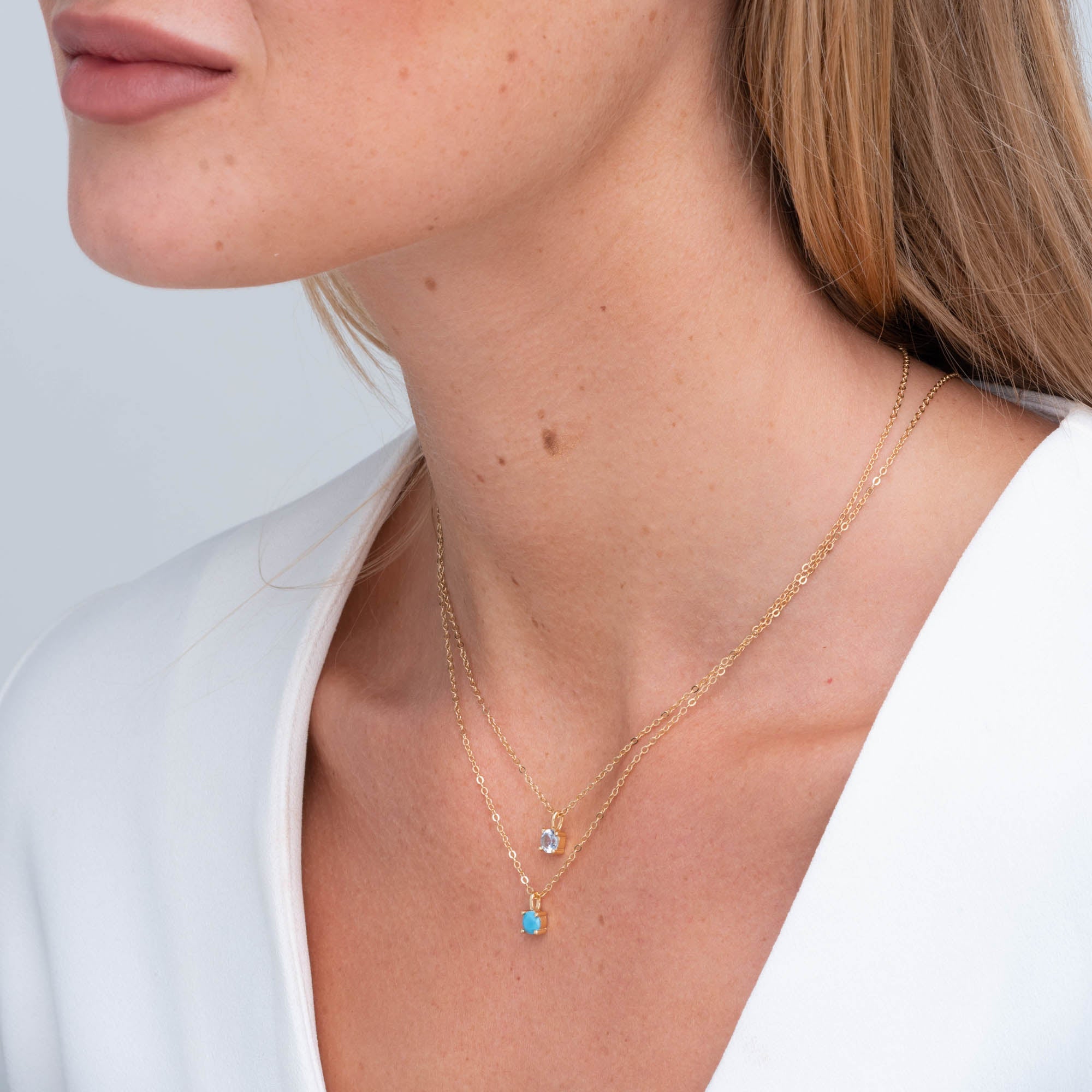 Classic Birthstone Necklace March - Camile & Stone