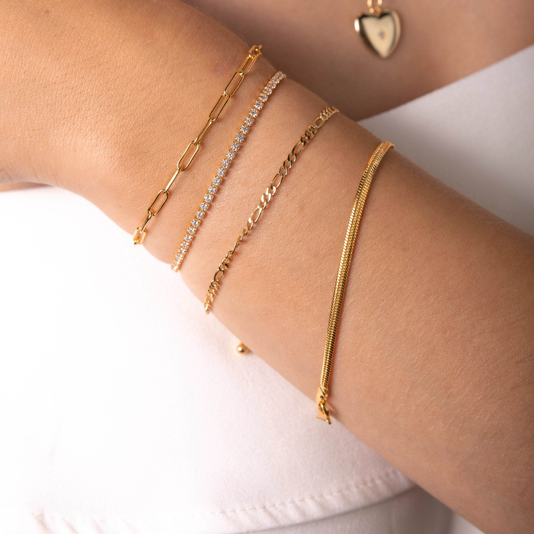 Classic Herringbone Snake Chain Bracelet - Camile & Stone