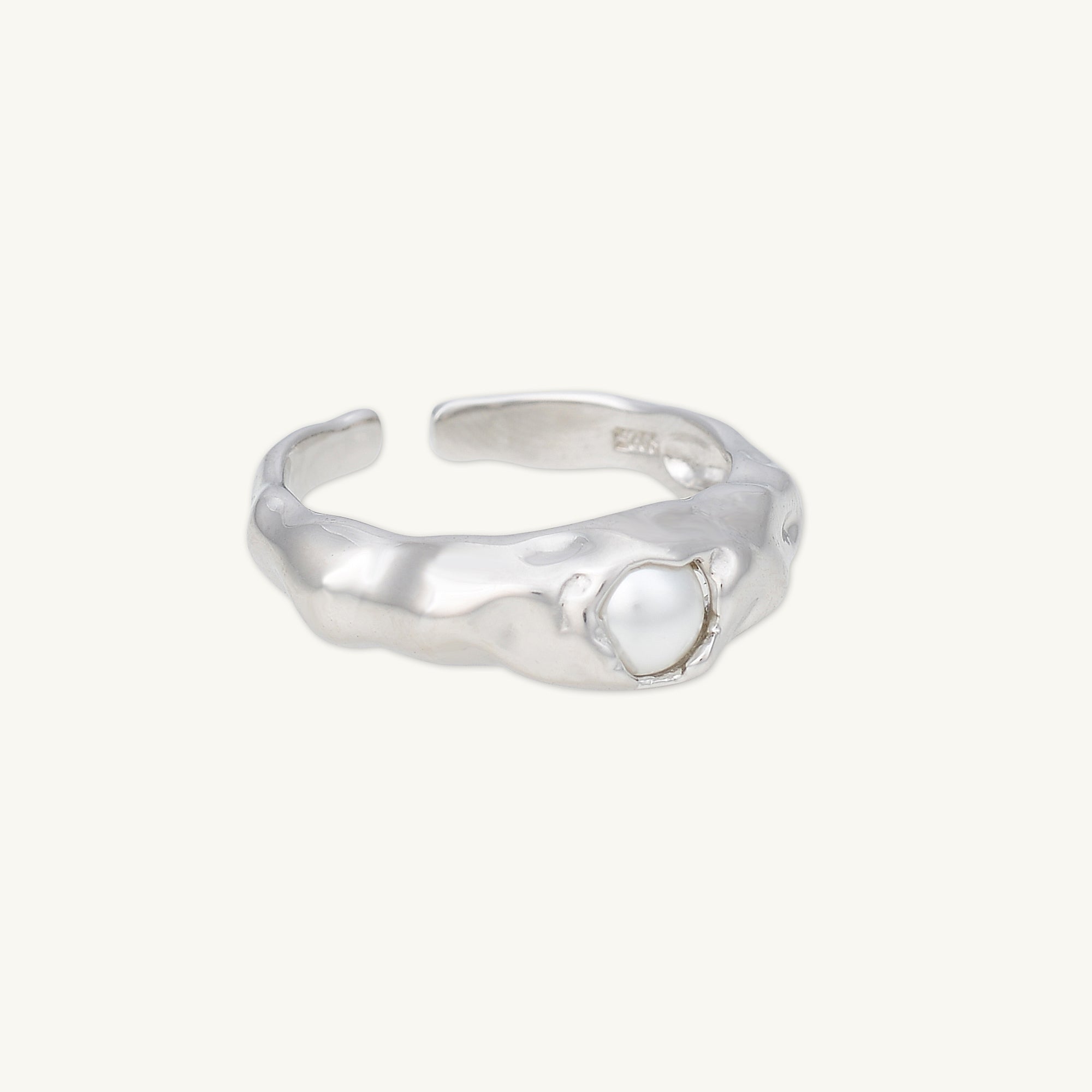 Classic Molten Pearl Open Ring - Camile & Stone