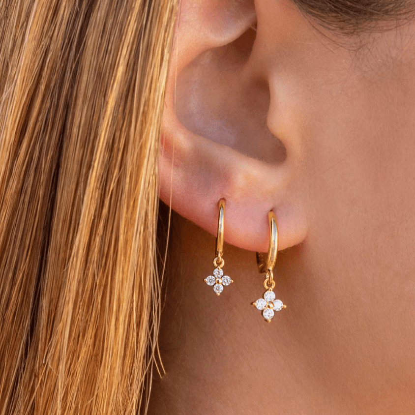 Clover Sapphire Hoop Earrings - Camile & Stone