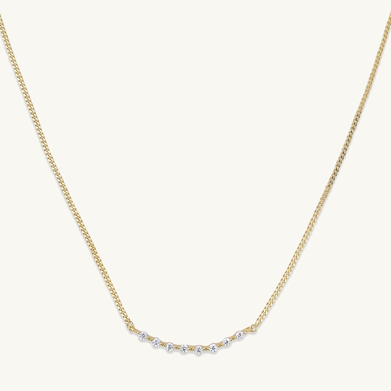 Curved Sapphire Bar Necklace - Camile & Stone