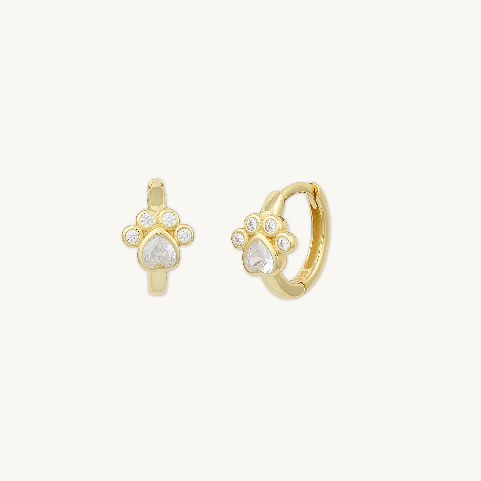 Dog Paw Sapphire Huggie Earrings - Camile & Stone