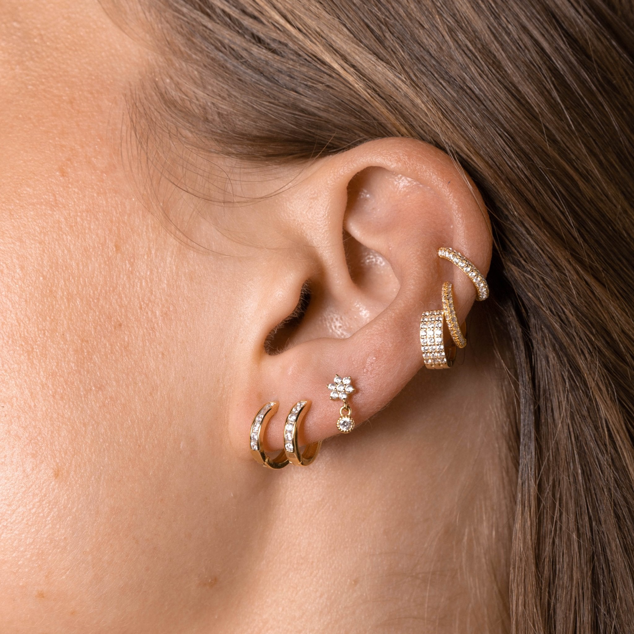 Emerald Inlay Huggie Earrings - Camile & Stone