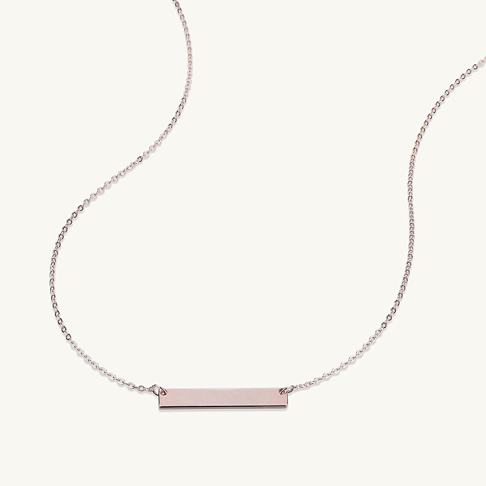 Engraved Personalised Bar Necklace - Camile & Stone
