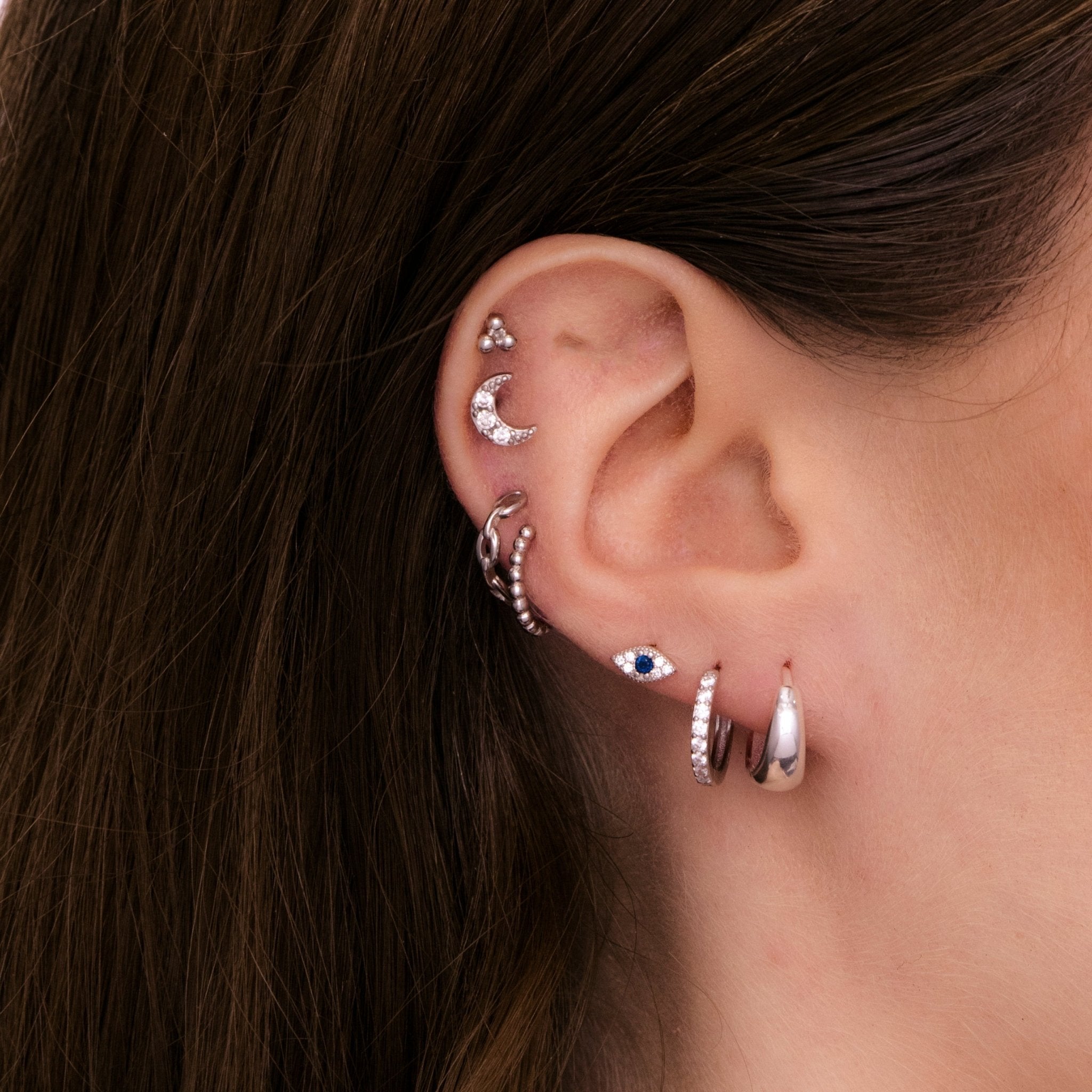 Evil Eye Pave Stud Earrings - Camile & Stone