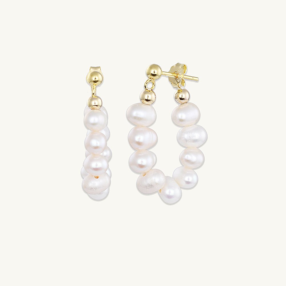 Freshwater Pearl Huggie Earrings - Camile & Stone