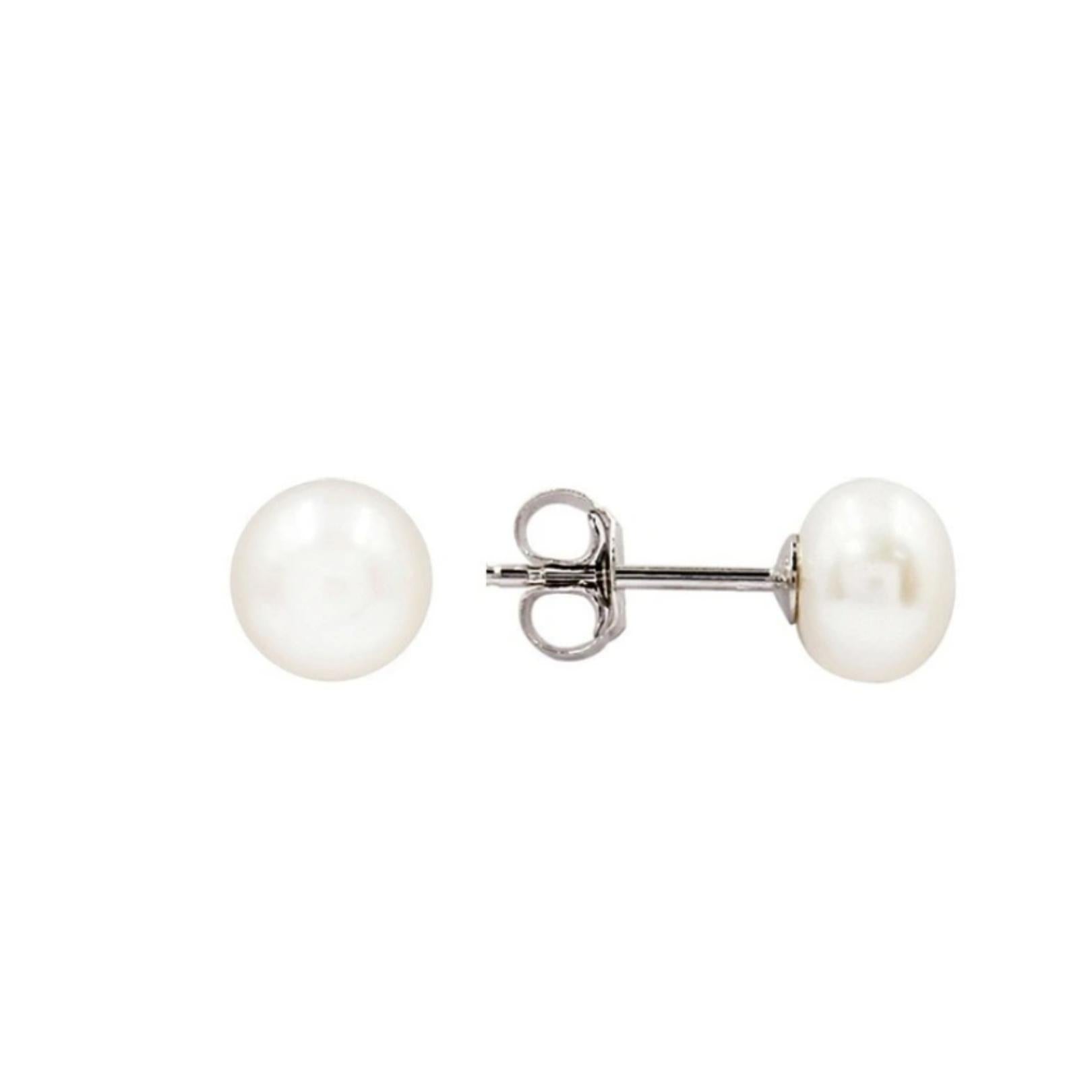 Freshwater White Pearl Studs - Camile & Stone