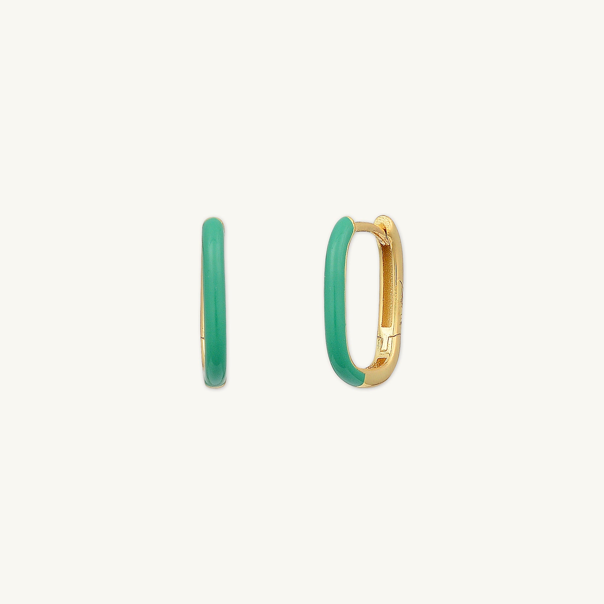 Green Lacquered Huggie Earrings - Camile & Stone
