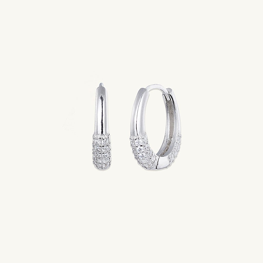 Half Sapphire Huggie Earrings - Camile & Stone