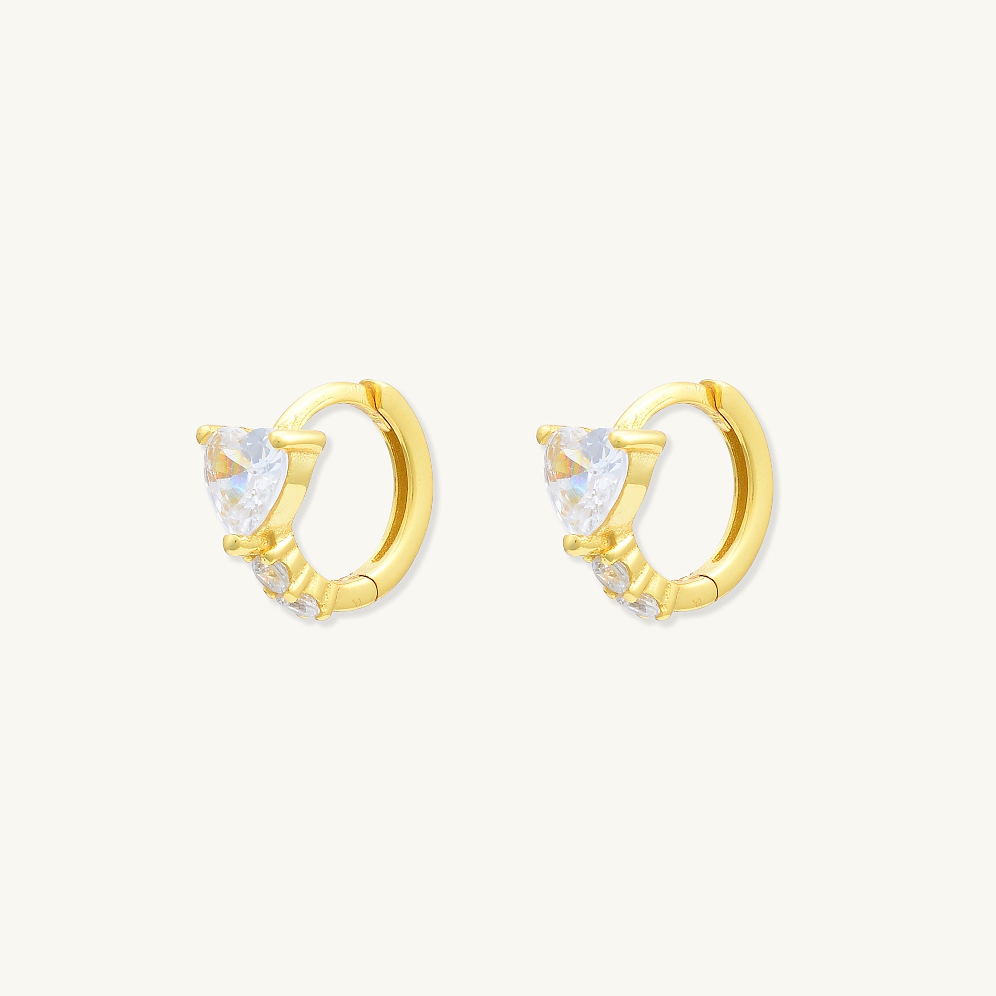 Heart Sapphire Huggie Hoops Earrings - Camile & Stone