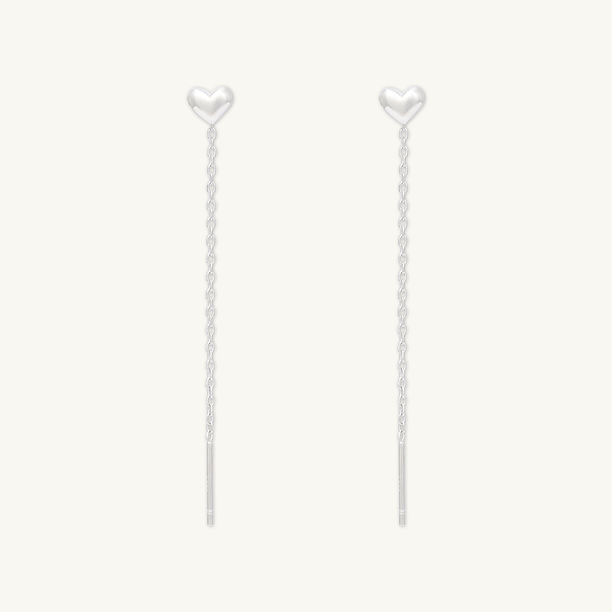 Heart Threader Chain Earrings - Camile & Stone