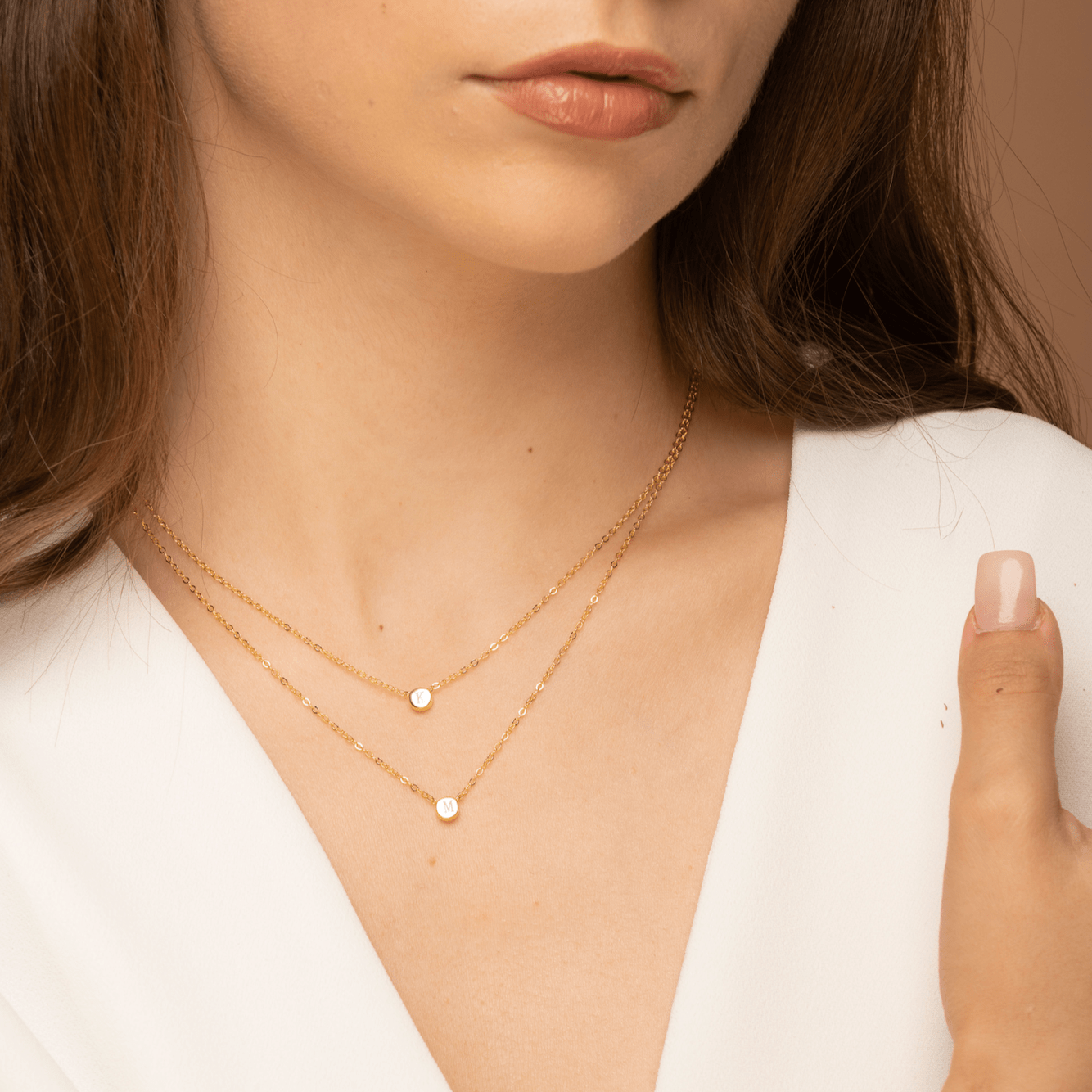 Initial Letter Dot Necklace - Camile & Stone