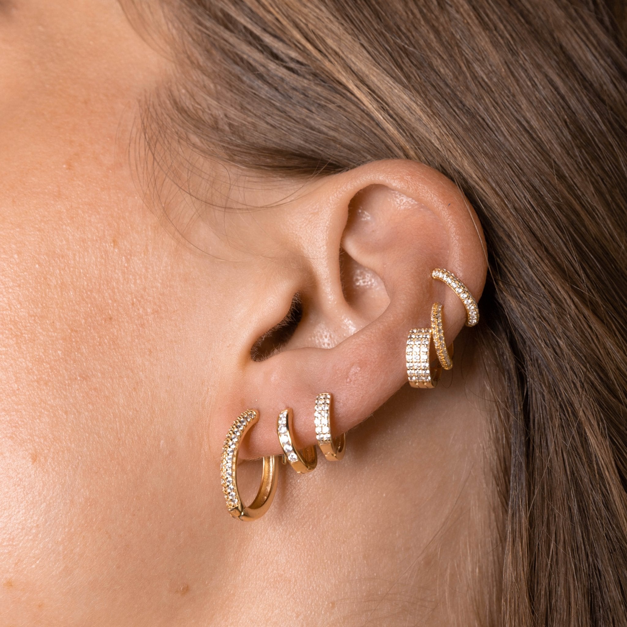 Large Sapphire Pave Hoop Earrings - Camile & Stone