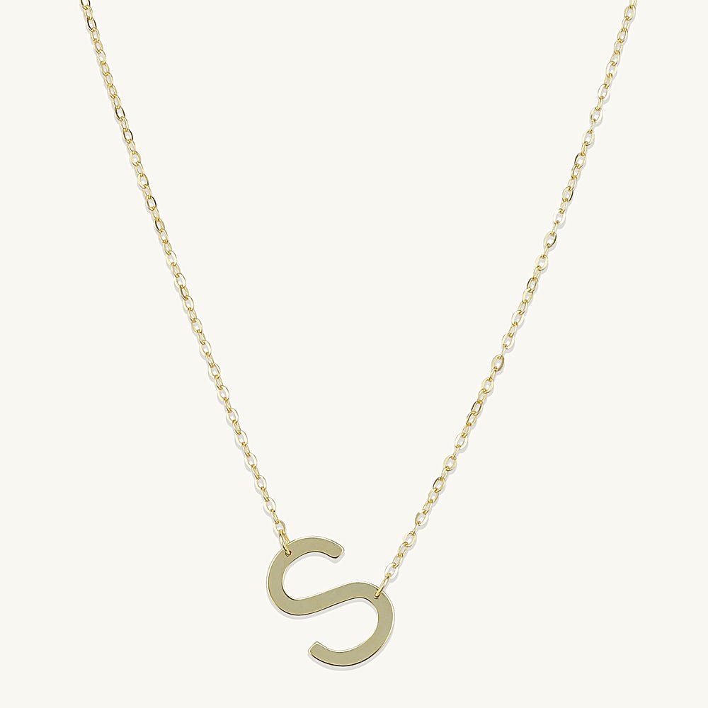 Large Sideways Letter Necklace - Camile & Stone