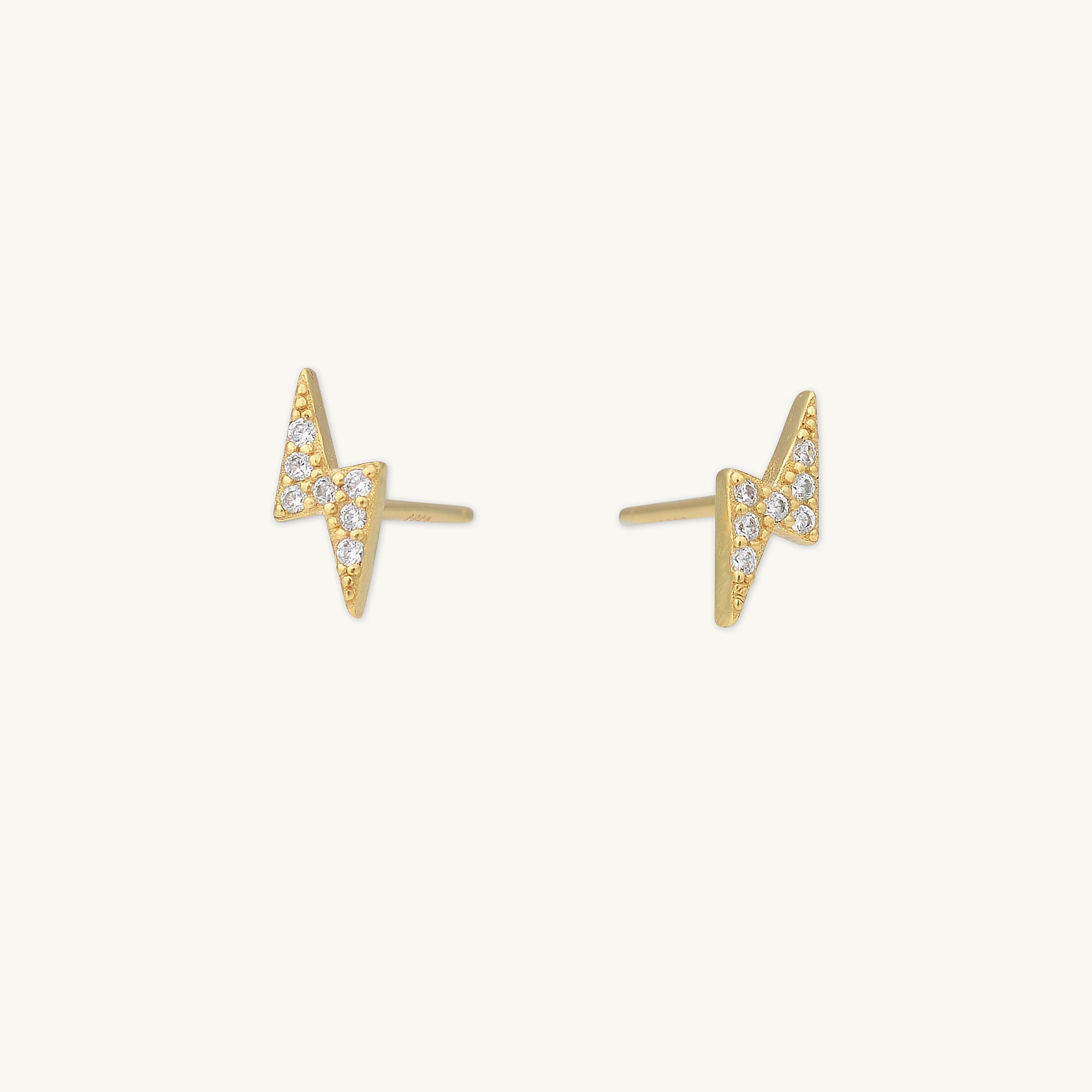 Lightning Bolt Sapphire Stud Earrings - Camile & Stone