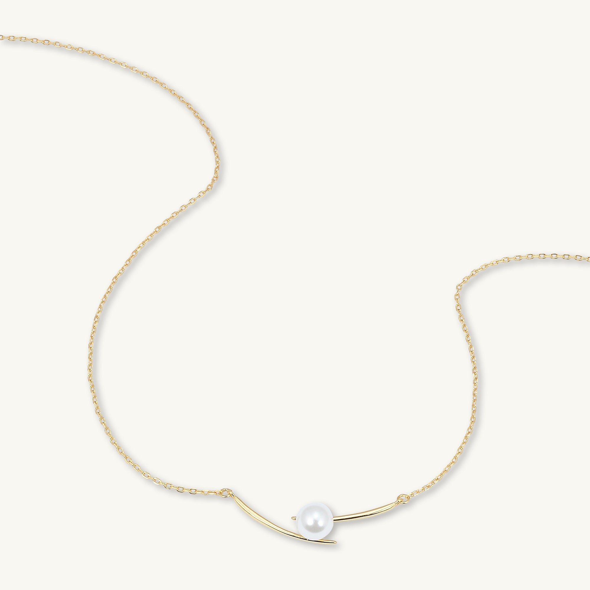 Linear Pearl Chain Necklace - Camile & Stone
