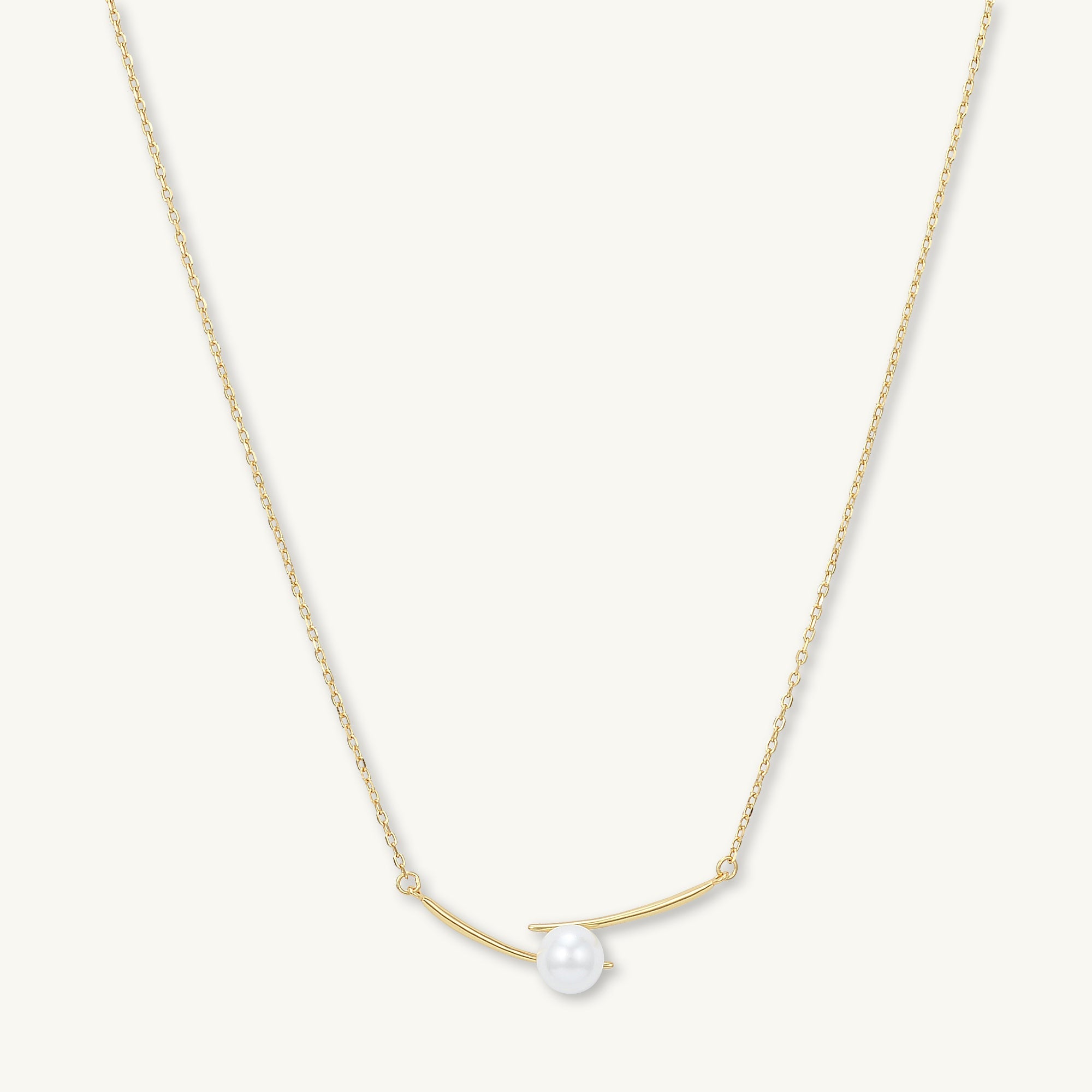 Linear Pearl Chain Necklace - Camile & Stone