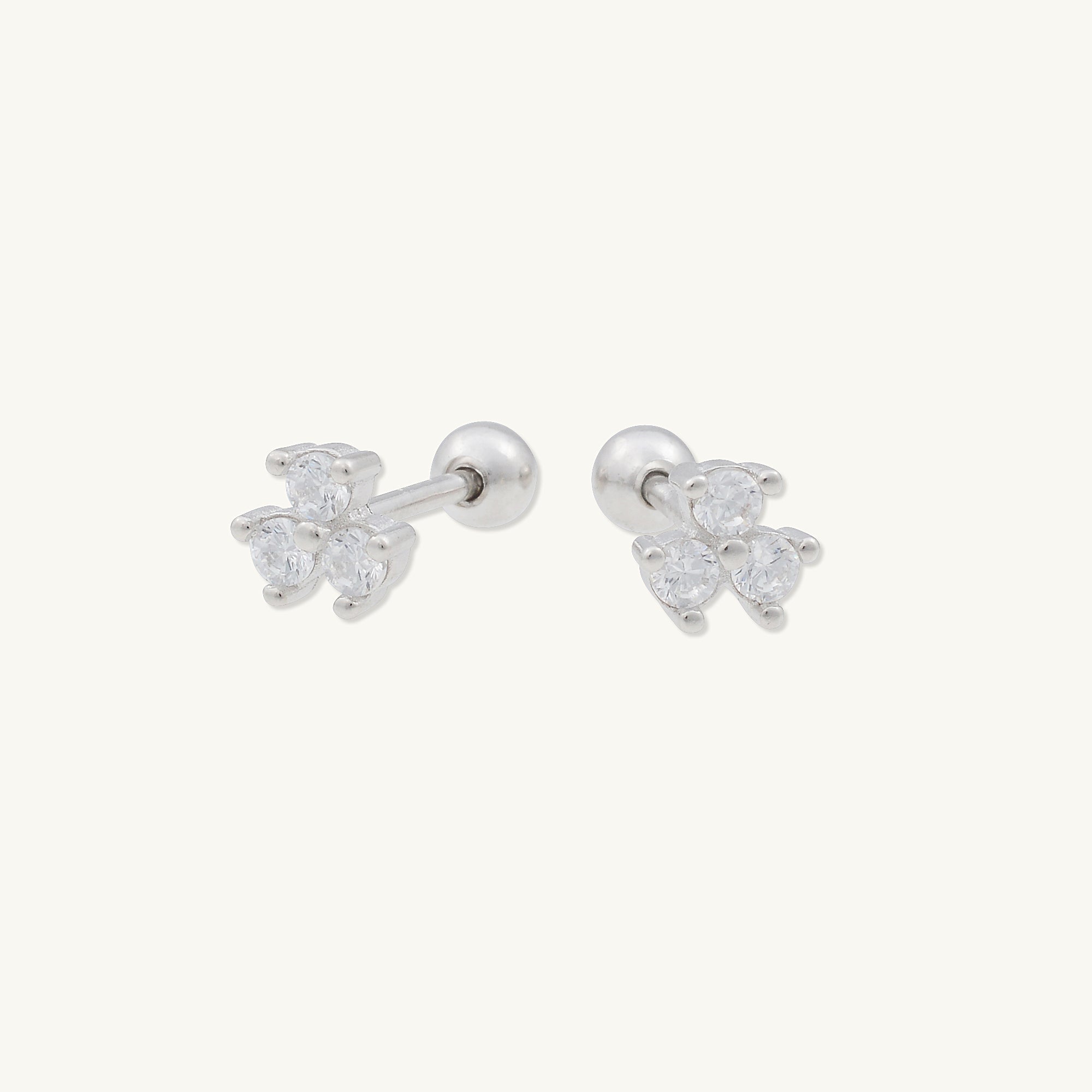 Lotus Sapphire Barbell Stud Cartilage Earrings - Camile & Stone