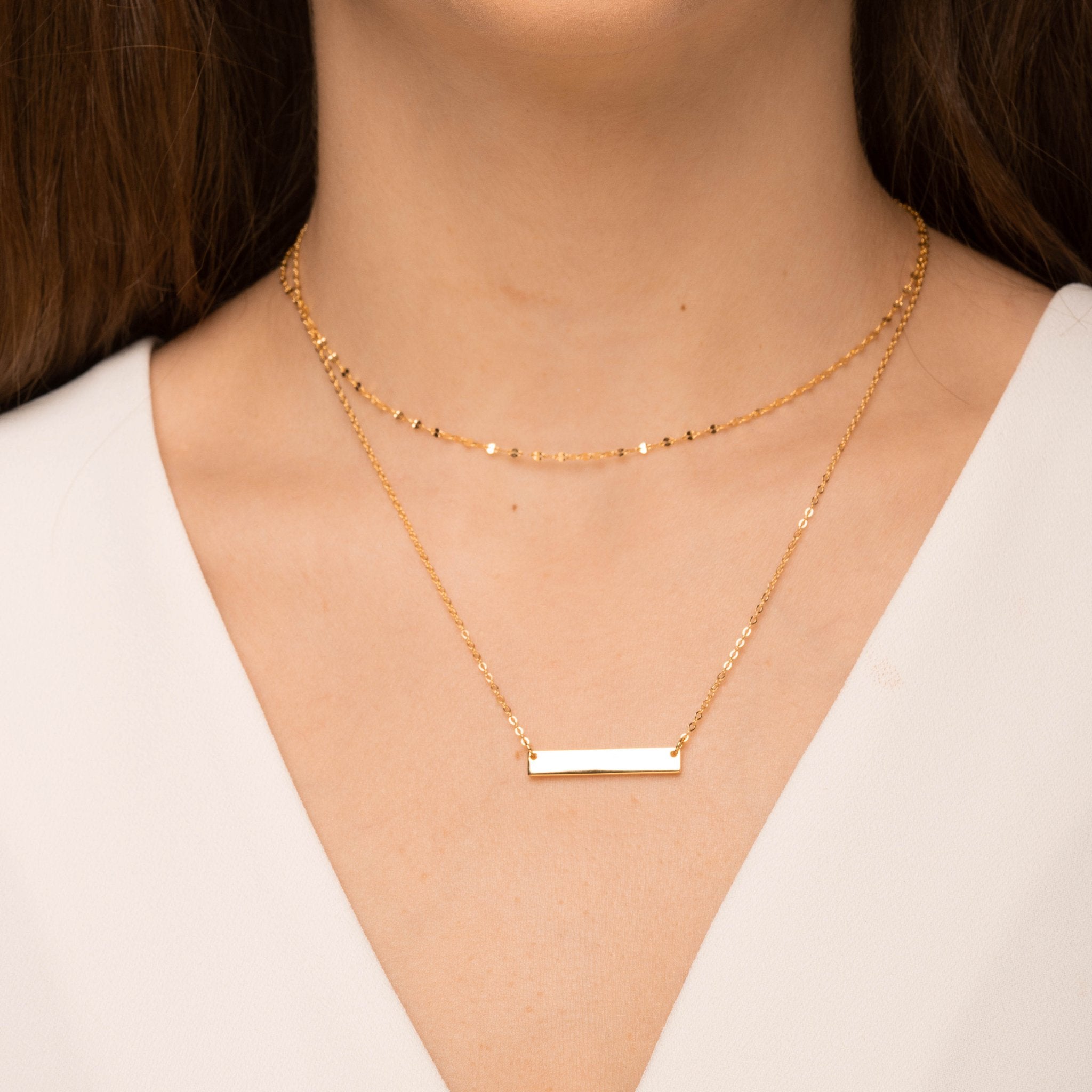 MAMA Engraved Bar Necklace - Camile & Stone